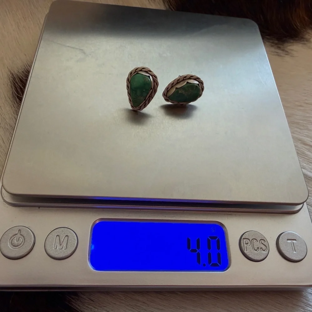 ❤️ Emerald Valley Teardrop Turquoise Matte Sterling Stud Earrings 4 Gm ~ Quality - Picture 8 of 13